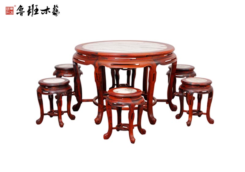 TD-2束腰開光石面圓餐臺(tái)